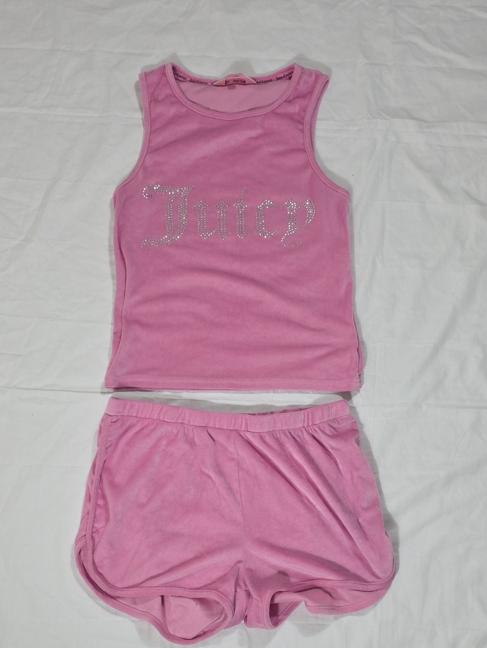 Juicy Couture Pink Velour Tank & Shorts Set